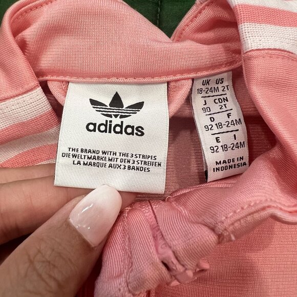 Adidas Toddler 2T Pink Full Zip Track Jacket Sporty - Picture 4 of 4